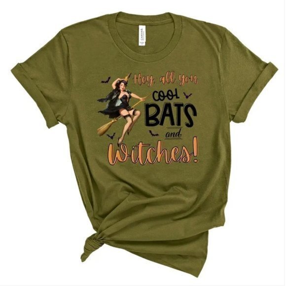 Bats and Witches Halloween Tee - Picture 1 of 1